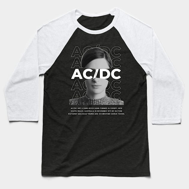 Ac Dc // Smile Girl Baseball T-Shirt by GO WES